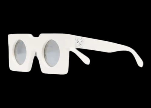OFF-WHITE The Pantheon Square Frame Sunglasses Bone White