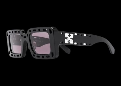 OFF-WHITE Atlantic Cut-Out Detail Square Frame Sunglasses Black