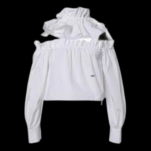 Off-White Long Sleeves Short White Tops (Women's)