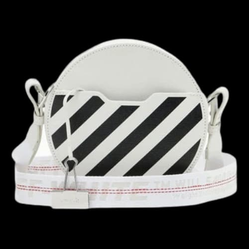Off-White c/o Virgil Abloh Stripe Printing Circular White Shoulder Bag (Women's)