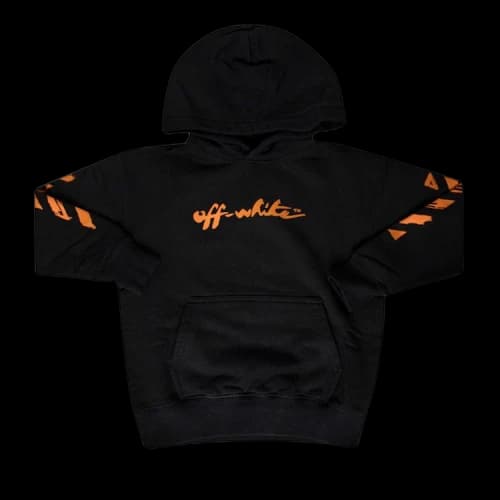 Off-White Kids Script Hoodie 'Black/Orange'