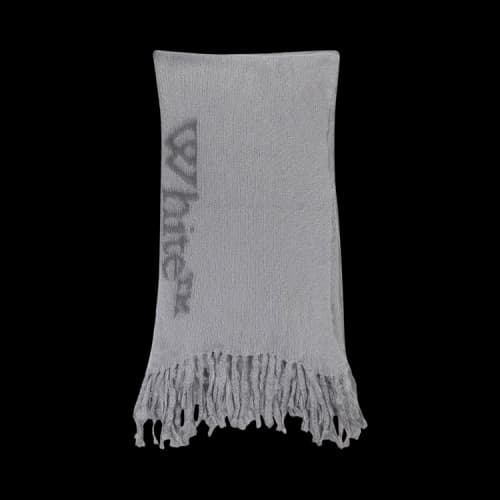 Off-White Fringed Blanket 'Grey'