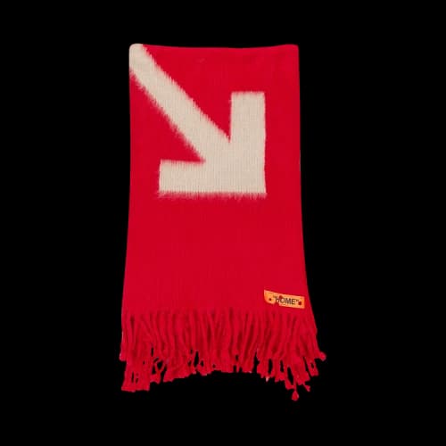 Off-White Fringed Blanket 'Red'
