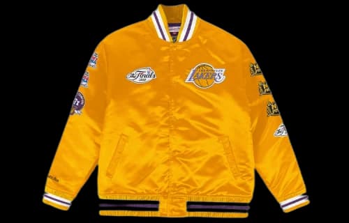 Mitchell & Ness NBA Champ City Satin Jacket Los Angeles Lakers 'Yellow'