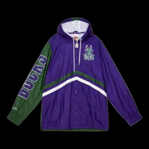 Mitchell & Ness x NBA Milwaukee Bucks Undeniable Full Zip Windbreaker Jacket 'Purple'