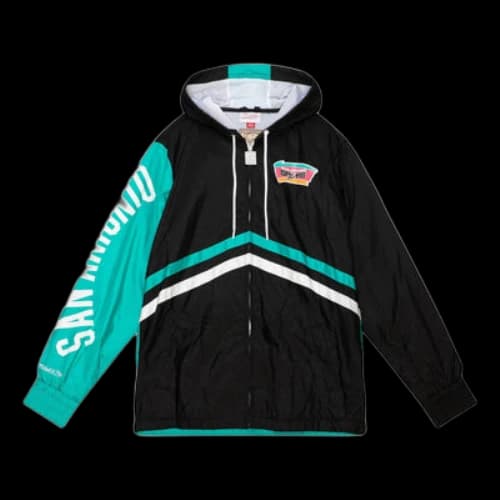 Mitchell & Ness x NBA San Antonio Spurs Undeniable Full Zip Windbreaker 'Black'