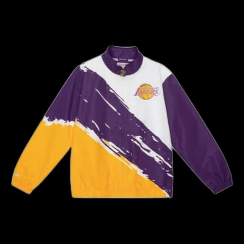 Mitchell & Ness x NBA Los Angeles Lakers Full-Zip Windbreaker Jacket 'White Purple Yellow'