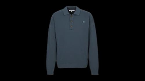 Maison Kitsune Bold Fox Head Collar Sweater Navy