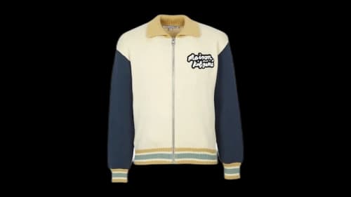 Maison Kitsune Zip Up Cardigan Beige