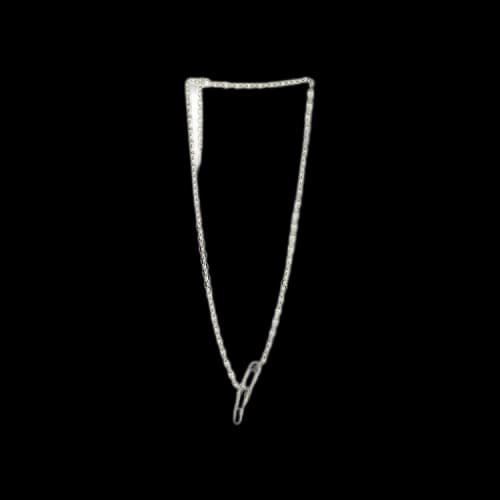 Off-White Texturized Paperclip Necklace 'Silver'