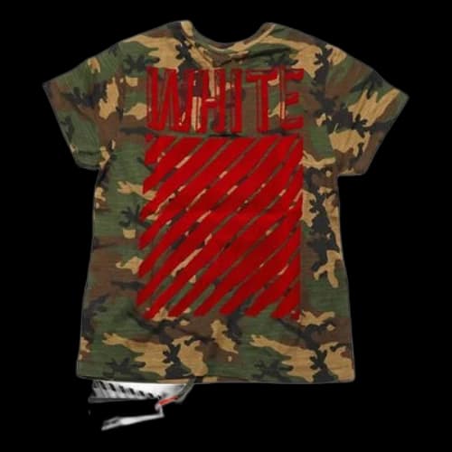 Off-White Red Short Sleeve Camouflage Green
