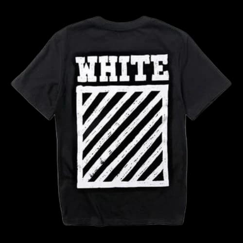 Off-White square frame Printing Round Neck Short Sleeve Unisex Black