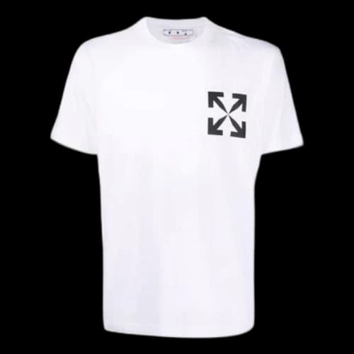 Off-White Arrow Pattern Cotton Short Sleeve White T-Shirt