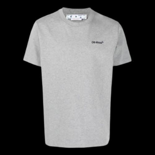 Off-White SS22 Solid Color Logo Printing Round Neck Short Sleeve Gray T-Shirt