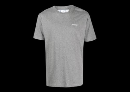 OFF-WHITE Wave Outl Diag Slim S/S Tee Grey/White