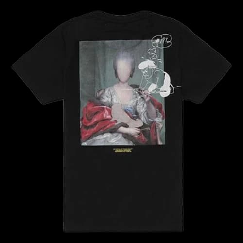 Off-White Back Photo Printing Short Sleeve Black T-Shirt
