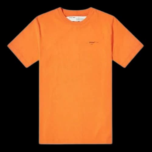 Off-White Logo Printed Crewneck Tops Logo Men Orange
