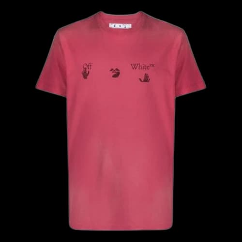 Off-White Logo Short Sleeve Red T-Shirt