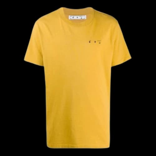 Off-White Printing Round Neck Short Sleeve Yellow