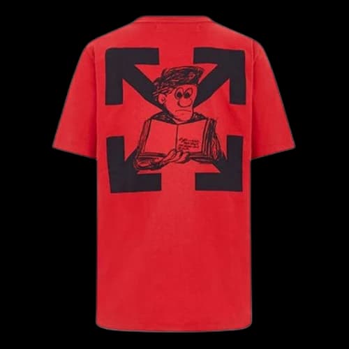Off-White Logo Embroidered Short Sleeve Red