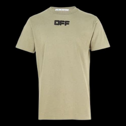 Off-White Logo Printing Round Neck Short Sleeve Ordinary Version Green
