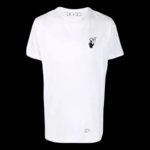 Off-White SS22 Solid Color Chest Logo Printing Short Sleeve Version White T-Shirt