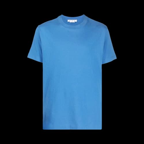 Off-White FW22 Back Large Logo Printing Round Neck Short Sleeve Blue T-Shirt