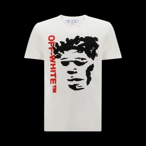 Off-White FW22 Pattern Printing Round Neck Pullover Short Sleeve Version White T-Shirt