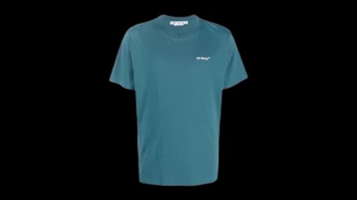OFF-WHITE Chain Arrow Design Slim Fit Duck T-Shirt Green