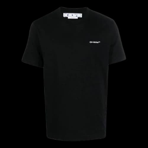 Off-White FW22 Logo Stripe Round Neck Short Sleeve Black T-Shirt
