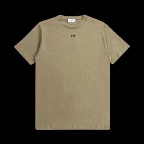 OFF-WHITE Logo-Embroidered Cotton T-shirt Sand Beige