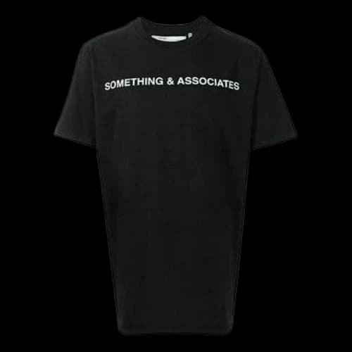 Off-White x Something & Associates Crossover Alphabet Printing Short Sleeve Ordinary Version Unisex Black