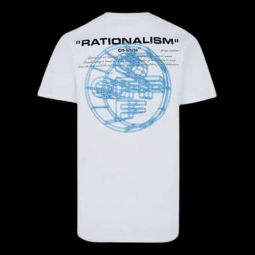 Off-White Cotton Minimalistic Casual Design Short Sleeve White