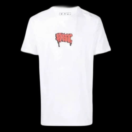 Off-White SS21 Logo Printing Round Neck Pullover Short Sleeve White