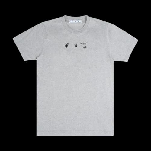 Off-White SS21 Marker Arrows Pattern Printing Round Neck Short Sleeve Ordinary Version Gray