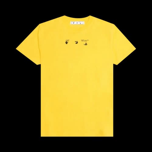 Off-White SS21 Logo Arrow Printing Round Neck Short Sleeve Loose Fit Yellow