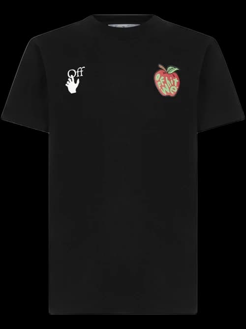 OFF-WHITE Slim Fit Apple Print Arrow T-shirt Black