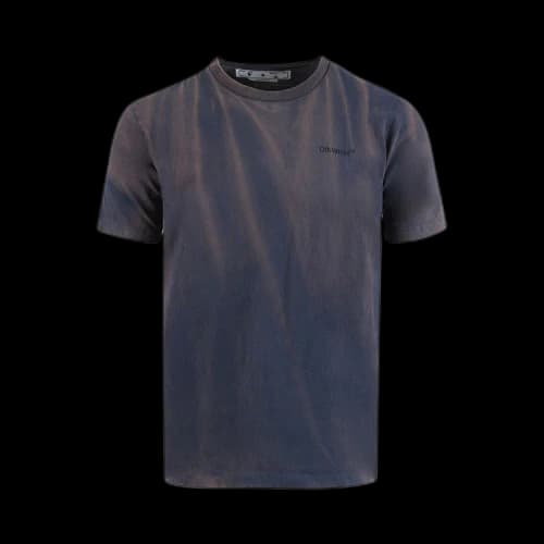 OFF-WHITE Two-Tone Striped Motif Diag Slim Fit T-Shirt Grey/Blue