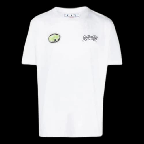 Off-White SS22 Logo Pattern Printing Short Sleeve White T-Shirt