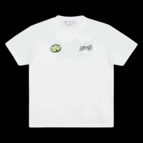 Off-White Weed Graffiti Slim Short-Sleeve Tee 'White/Green'