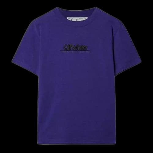 Off-White Logo-Embroidered Cotton T-shirt 'Dark Purple'