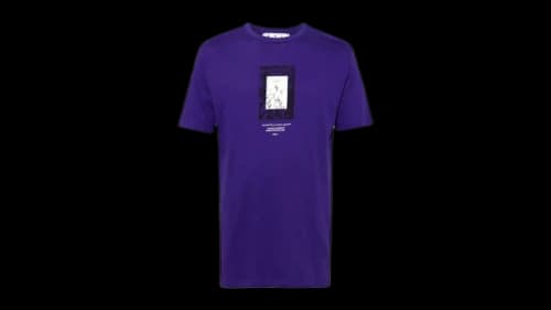 OFF-WHITE Paint Mirror Logo Slim Fit T-Shirt Purple