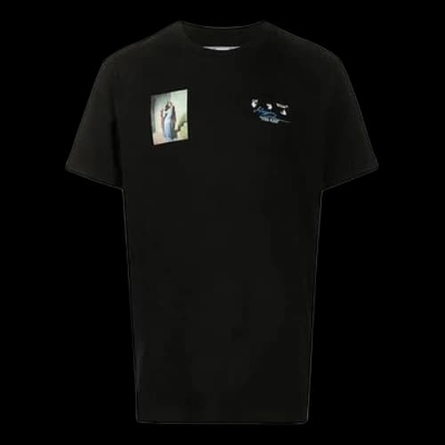 Off-White The Kiss Printing Pattern Short Sleeve Black