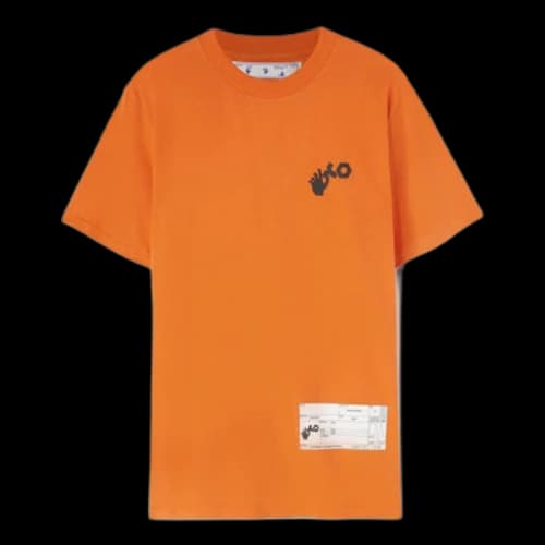 Off-White x Teenage Engineering Crossover SS22 Logo Printing Round Neck Short Sleeve Orange T-Shirt