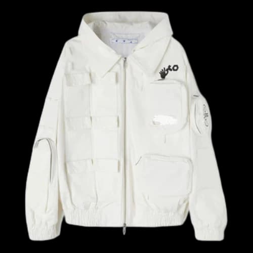 Off-White x C/o Teenage Engineering Crossover Solid Color Hooded Track Jacket Unisex White