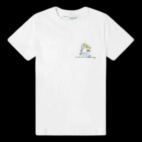 Off-White The Simpsons Printing Short Sleeve White