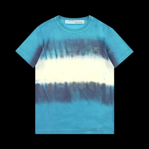 Off-White Printing Cotton Short Sleeve Ordinary Version Sky Blue