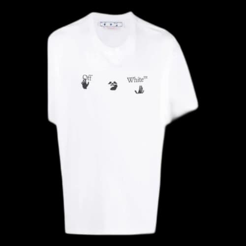 Off-White SS22 Logo Printing Short Sleeve Loose Fit White T-Shirt