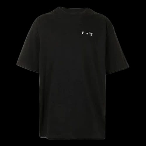 Off-White Logo Printing Round Neck Short Sleeve Loose Fit Black