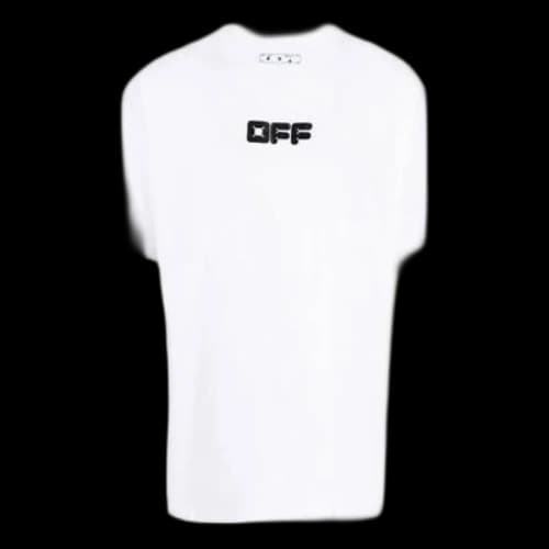 Off-White FW21 Chest Logo Printing Short Sleeve Loose Fit White